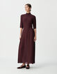 Women’s burgundy high neck long dress-1