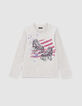 Girls’ grey roller skates image organic cotton T-shirt-1