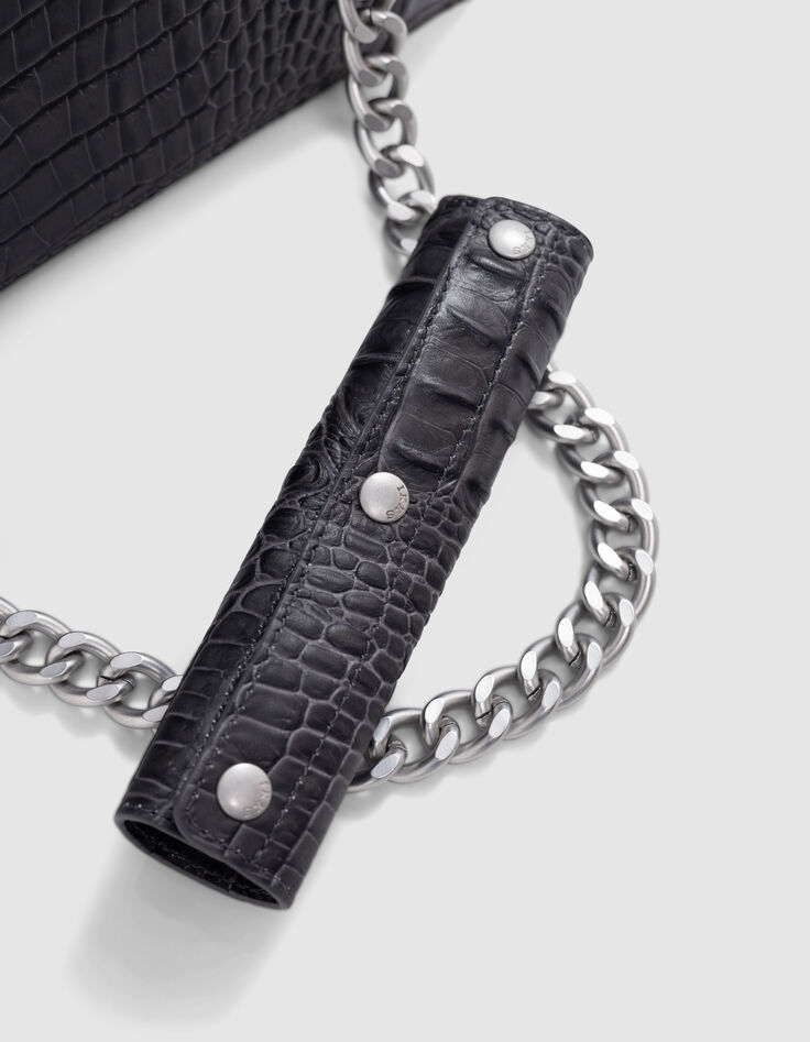 THE 1. ANIMALS crocodile-effect leather bag Size M Woman-3