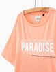 Korallenrotes M&auml;dchen-T-Shirt PARADISE-3