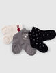 Socken in Marineblau, Silver und Cremeweiß für Babymädchen-3