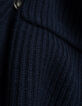 Marineblaue Damen-Kurzstrickjacke 100 % Rippwolle-7