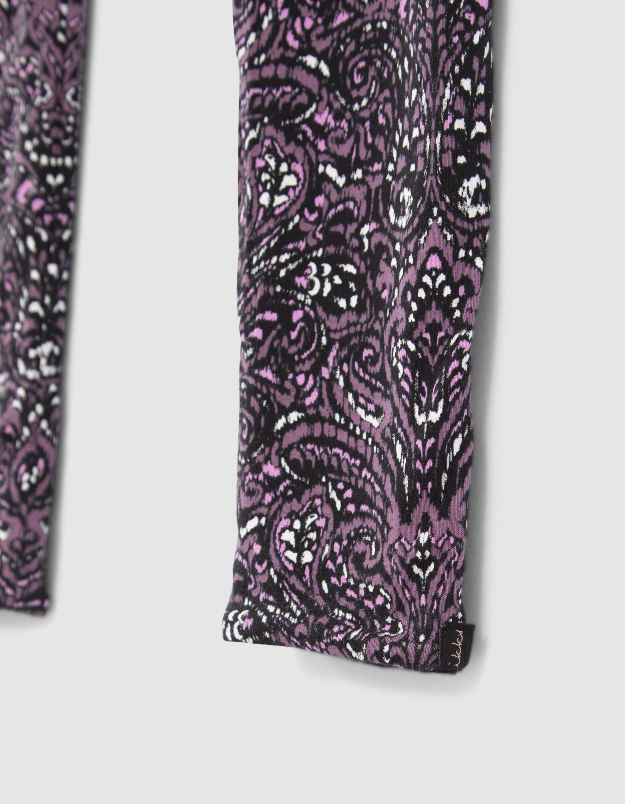 Girls paisley print black reversible leggings IKKS