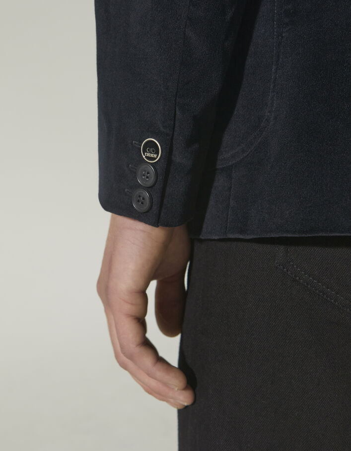 Men’s black smooth velvet suit jacket - IKKS
