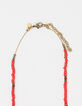 Women’s coral beads gold metal half-moon necklace-3