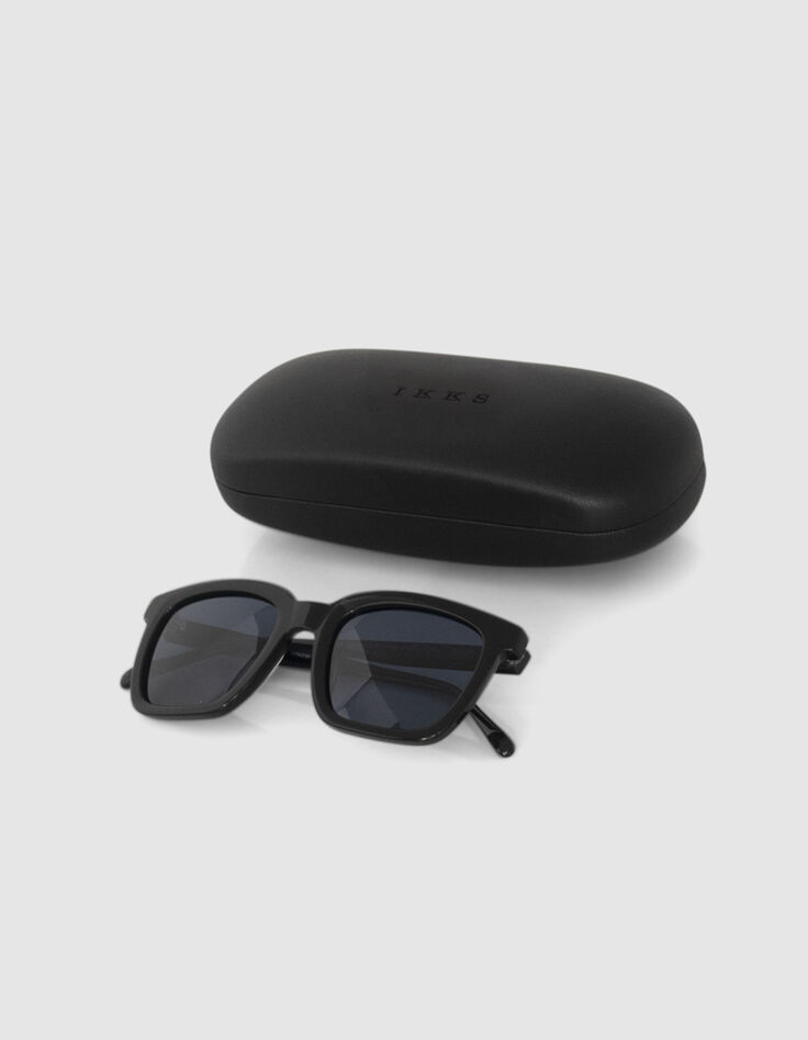 Sonnenbrille schwarz, rechteckig Herren-2