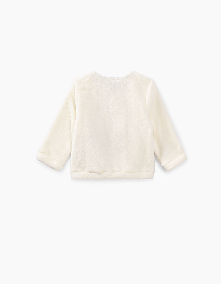 Cardigan blanc cassé fourrure synthétique bébé fille-2