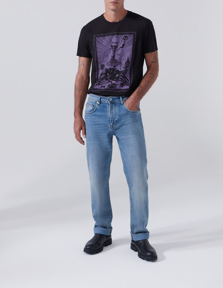 Zwart T-shirt opdruk kaartspel Heren-2