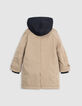 Trench beige avec parementure capuche garçon-2