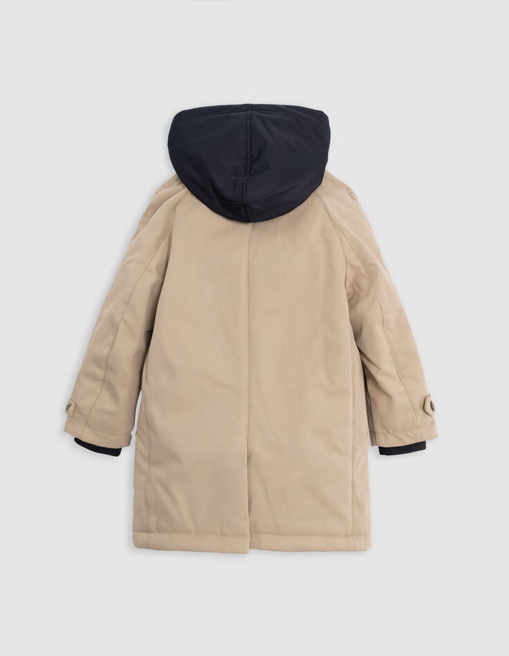 Trench beige avec parementure capuche garçon-2