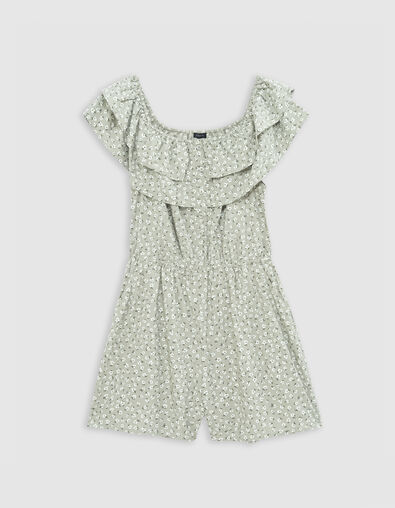 Grüner Mädchen-Jumpsuit mit Sommerblumenprint - IKKS