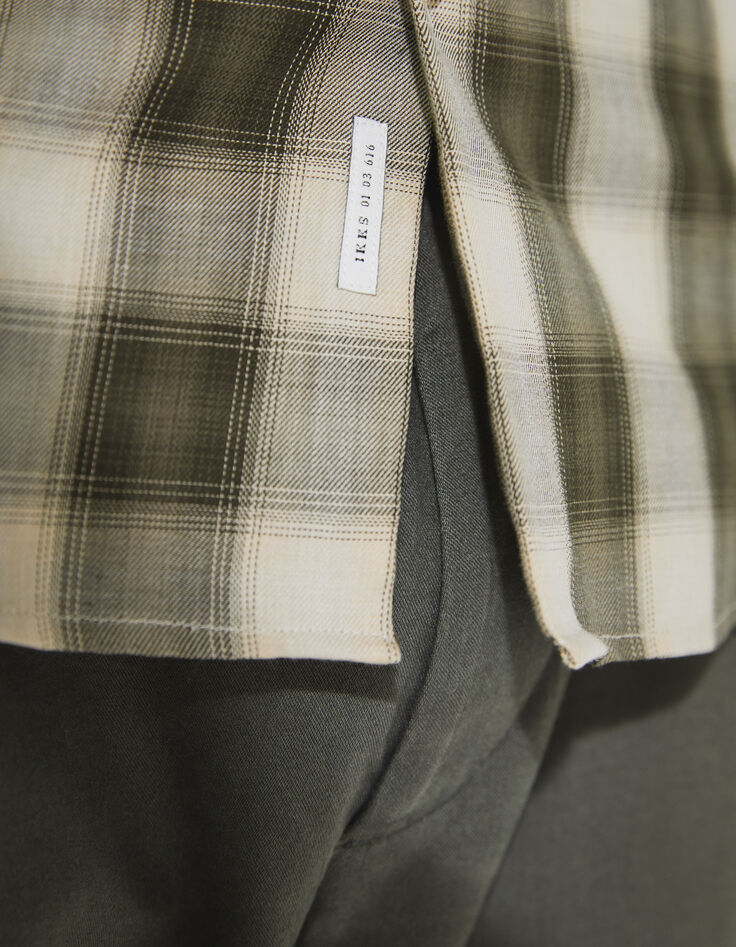 Khaki REGULAR-Herrenhemd mit Karos-4
