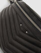 Damenbauchtasche 1440, schwarz, Leder, gesteppt-4