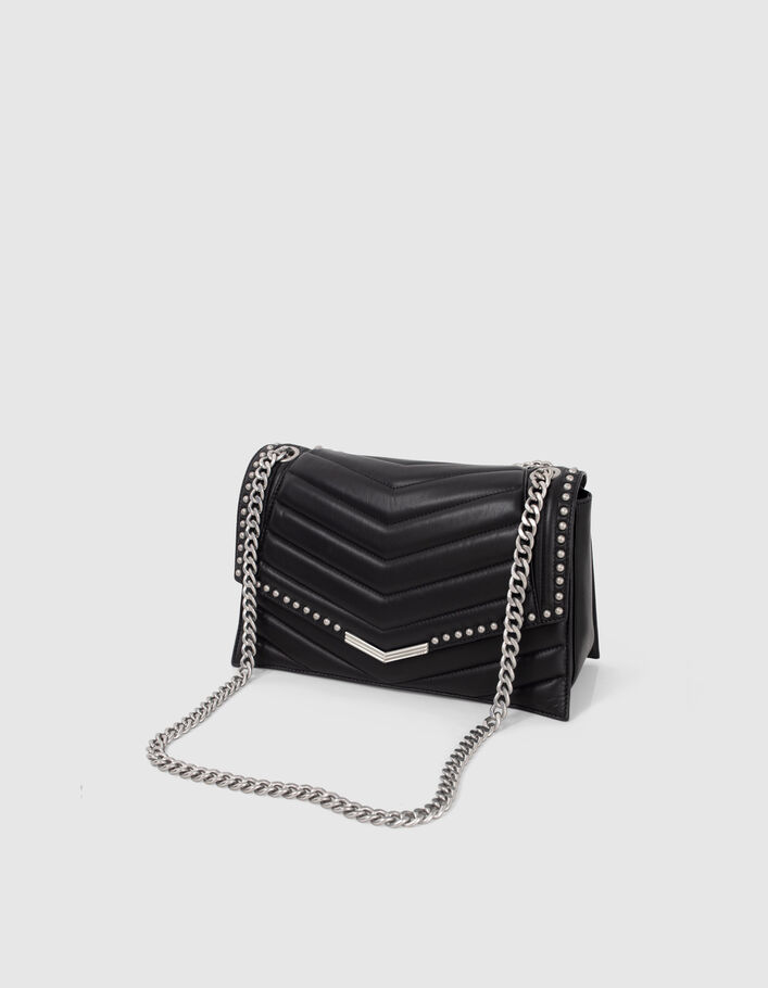 Women’s black studded leather THE 1 rock bag Size L - IKKS