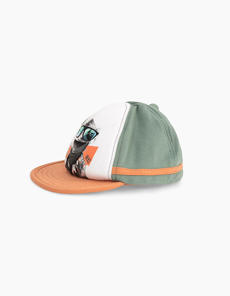 Casquette kaki bi matière bébé garçon -1