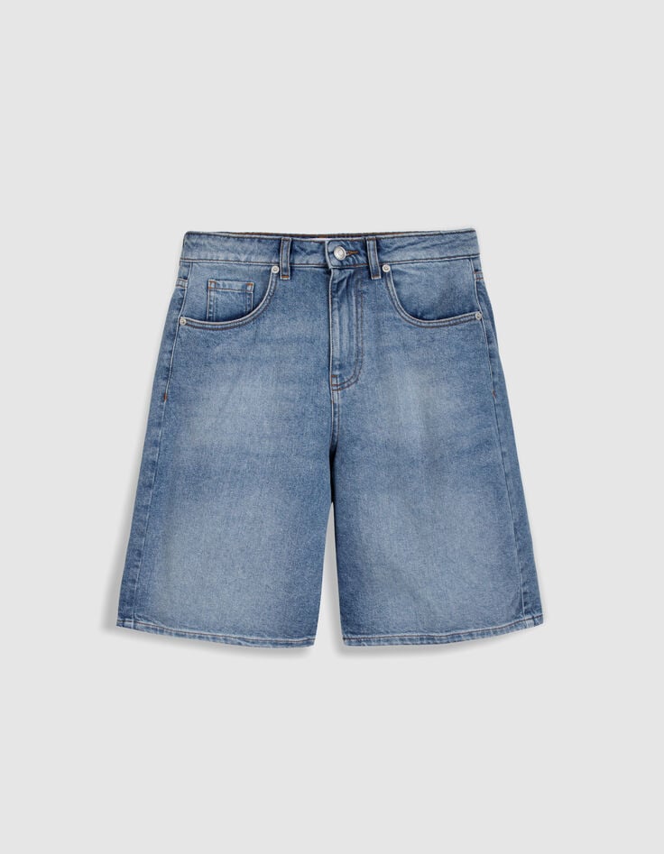 Bermuda en jean bleu Femme-8