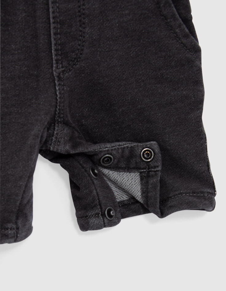 Baby boys’ T-shirt and grey denim dungarees outfit-4