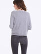Pull gris en laine mousseuse détails studs femme-3