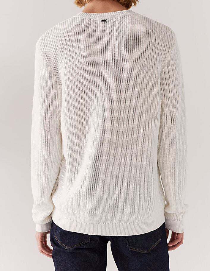 Men’s off-white textured knit sweater - IKKS