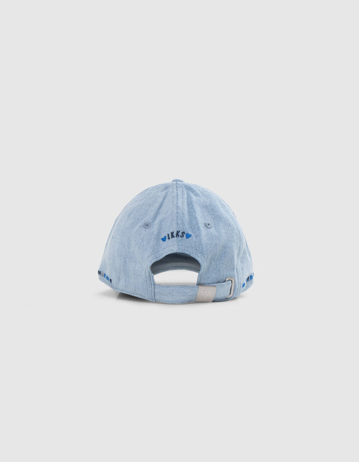 Casquette bleue Lyocell® matelassage cœurs fille-3