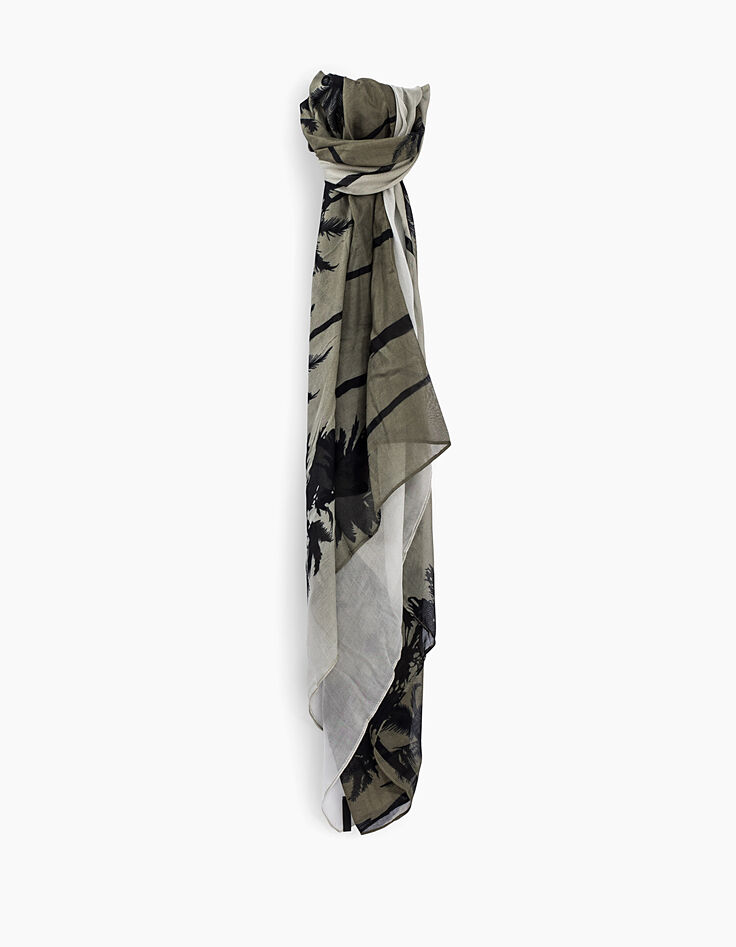 Chèche fin en viscose imprimé palmiers femme-1