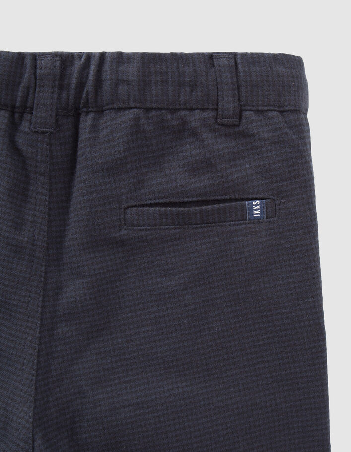 Marineblaue Jungen-Jogginghose mit Hahnentrittmuster-7