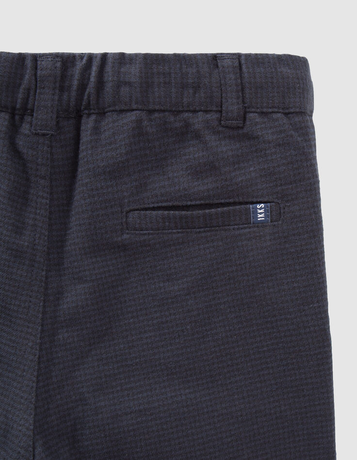 Marineblaue Jungen-Jogginghose mit Hahnentrittmuster-6