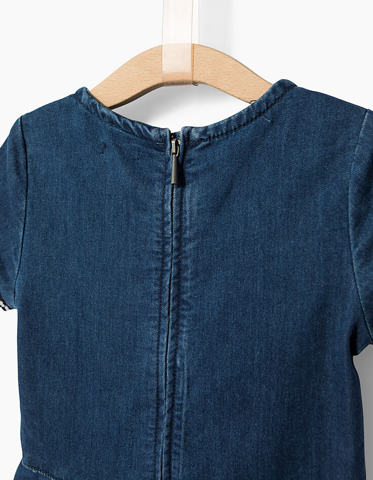 Robe trapèze en jean, avec broderies fille-6