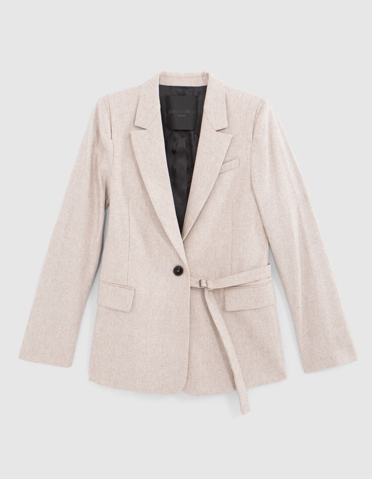 Pure Edition-Veste de costume sésame flanelle Femme-8