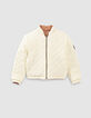 Girls’ dusty pink/ecru recycled reversible jacket-3