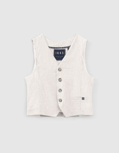 Chaleco traje beige rayas niño - IKKS
