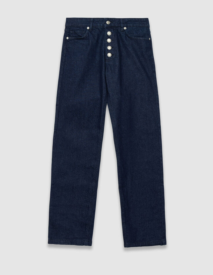 Jean droit brut boutons apparents Janis Femme-1 Jean droit brut boutons apparents Janis Femme-1