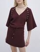 Women’s garnet dress with press stud decor-2