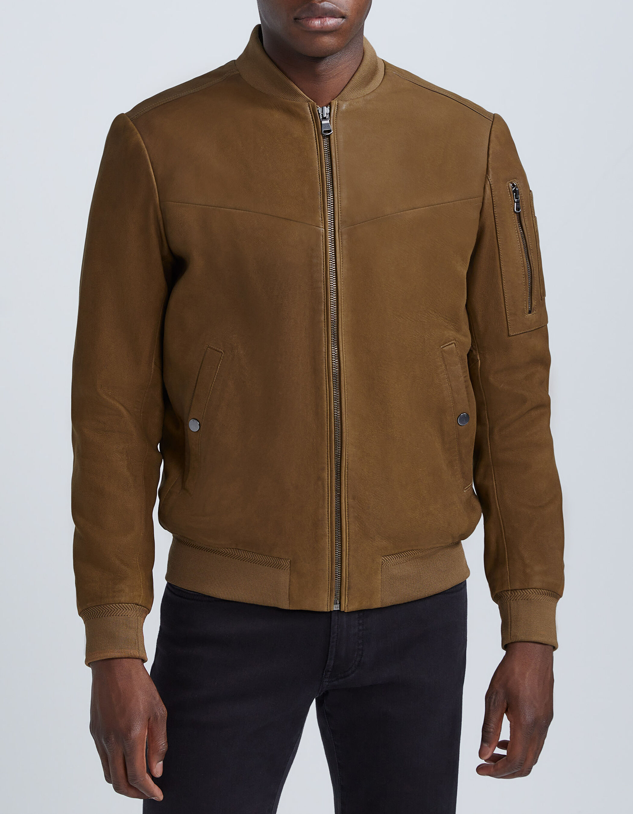 Beige leather jacket mens store