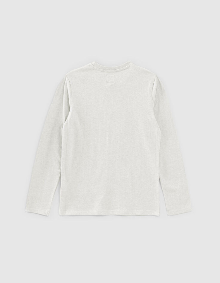 Gem&ecirc;leerd middengrijs T-shirt reli&euml;f-doodshoofd jongens -3