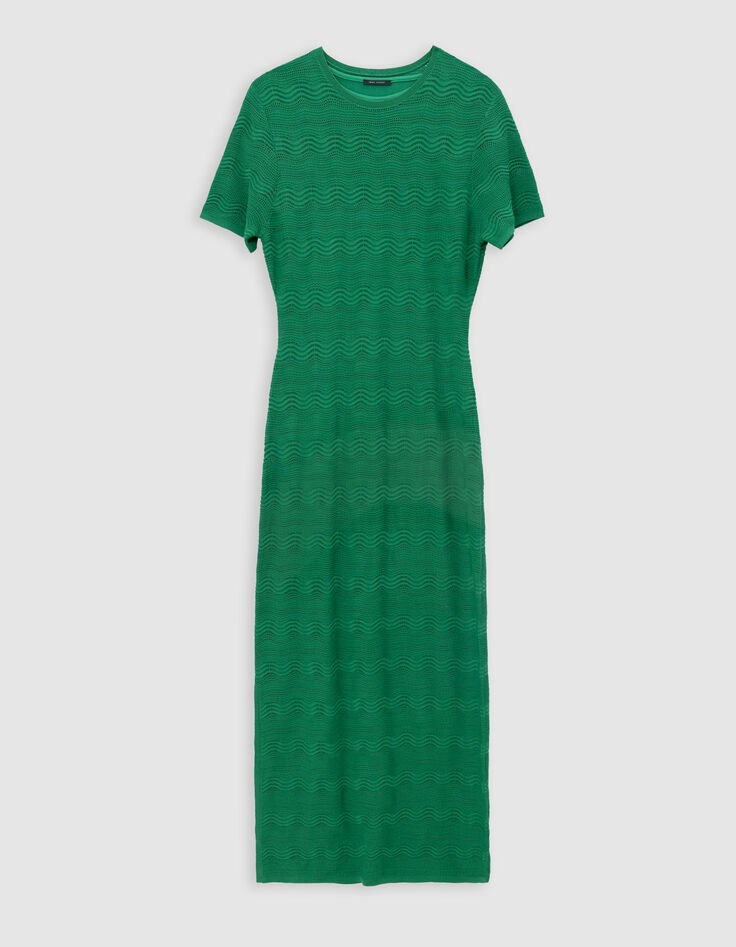 Women's green crochet long dress-7