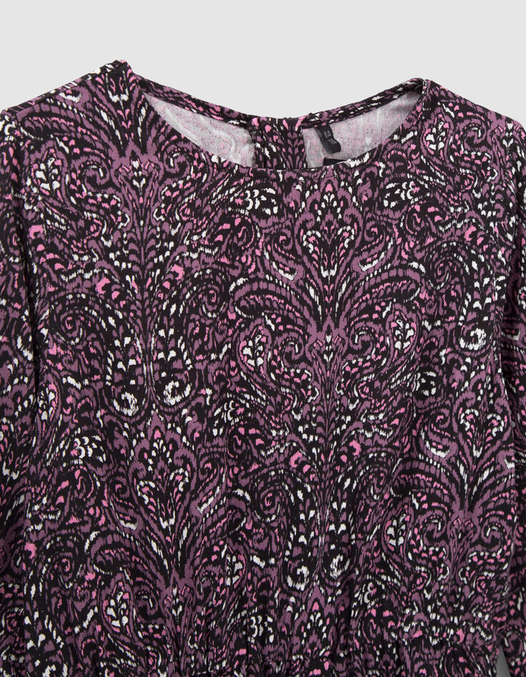 Roze jurk LENZING™ ECOVERO™ paisleyprint meisjes-2