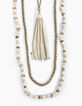 Sautoir perles blanc femme-2