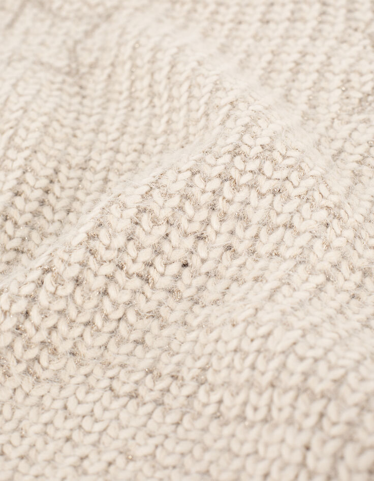 Pull &eacute;cru tricot lurex &agrave; &eacute;toiles fille-7