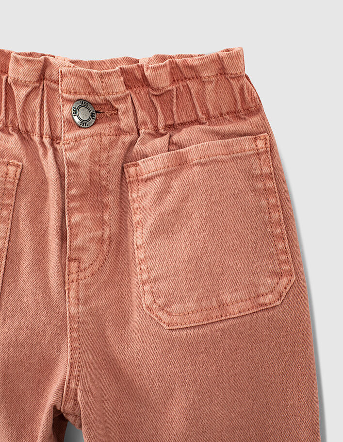 Paper bag jeans dusty rose meisjes-3