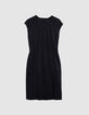 Robe noire fendue maille Milano Femme-7