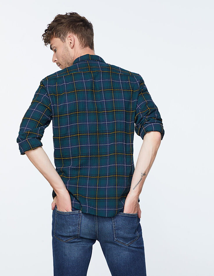 Men’s REGULAR navy check shirt-4