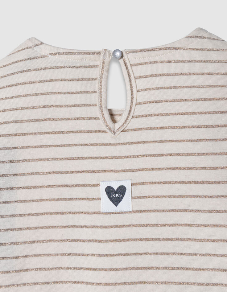 Ecru matrozenshirt gouden strepen meisjes-8