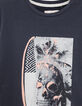 Navy T-shirt met doodshoofd en fluo-accenten -2