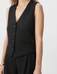 Gilet sans manches noir maille Milano Femme-5