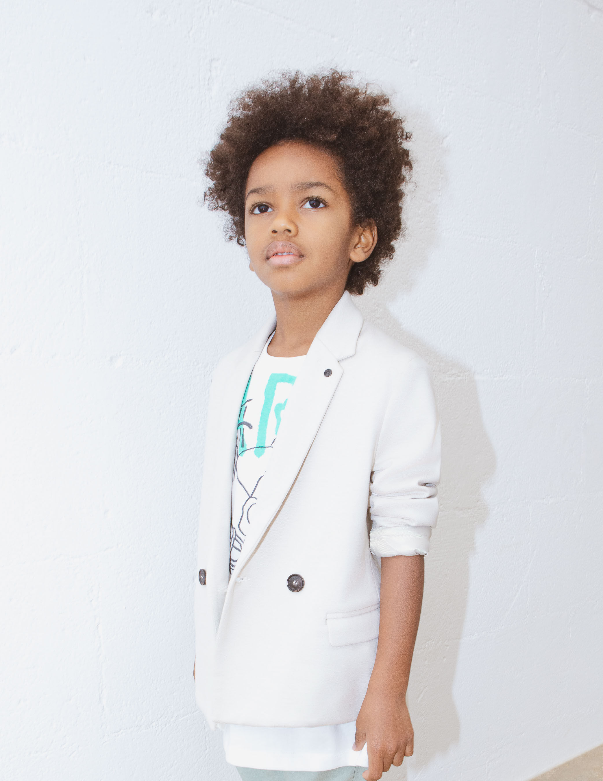 Boys beige double breasted suit jacket IKKS