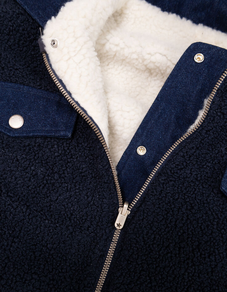 Veste réversible en jean brut et sherpa fille-9