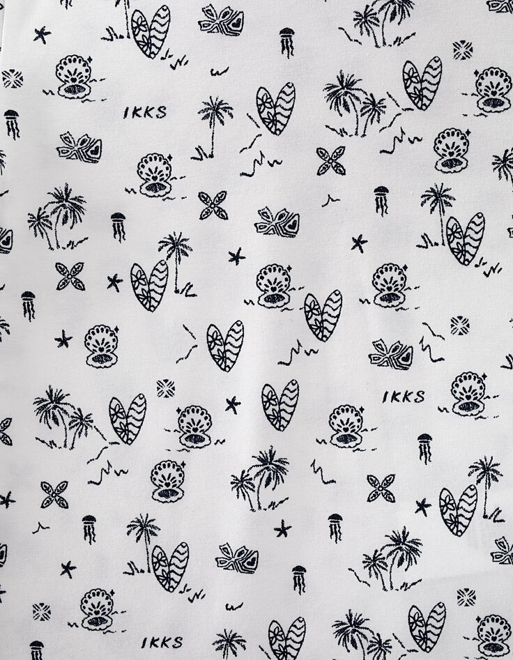 Camiseta blanco roto estampado conchas niña-3 Camiseta blanco roto estampado conchas niña-3