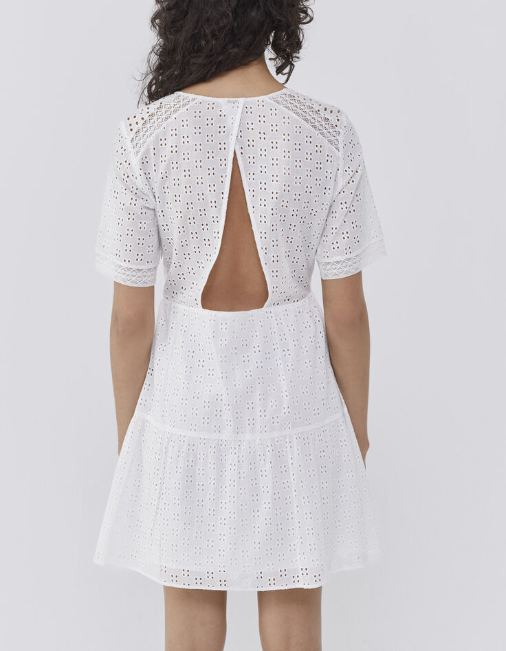 Gebroken witte jurk broderie anglaise dames-3