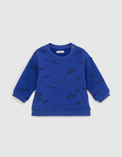 Sweat bleu avec print tampons bébé garçon  - IKKS
